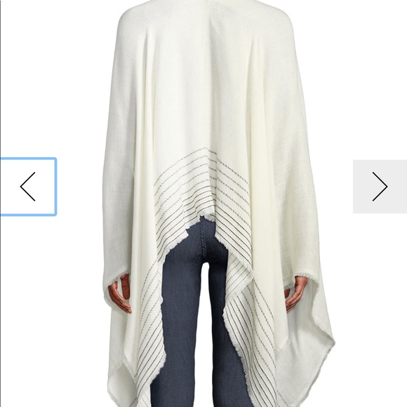 Rag and bone corded strip poncho ivory - Picture 3 of 5